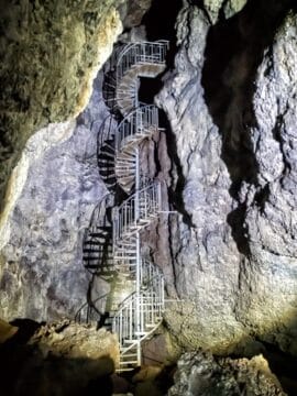 Stairs inside the Vatnshellir cave
