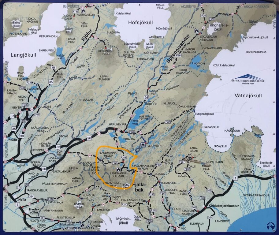 Map of Fjallabak Nature Reserve