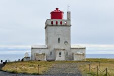The lighthouse on top of the Dyrhólaey peninsula