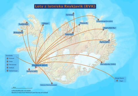 Cruise flights from Reykjavik Airport (map)