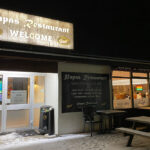 front of Papa's restaurant in Grindavik