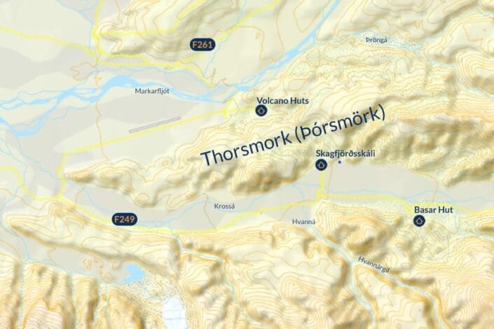 Plan regionu Thorsmork