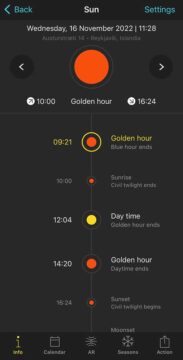 Sunrise and sunset times in Iceland in November