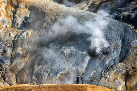 Steaming mountains in Hveradalir