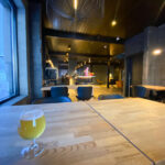 a view to inside the bar area in the barn hostel near vik, iceland