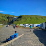 kemping w Skogar, Skogafoss w tle