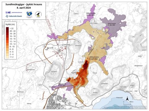 mapa pola lawy Svartsengi