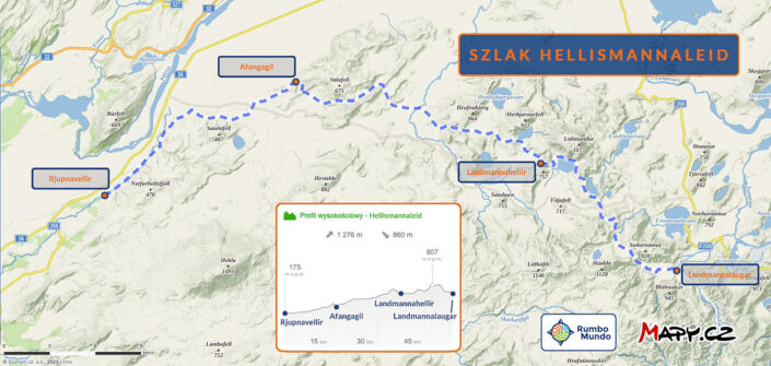 Przebieg i profil wysokościowy szlaku Hellismannaleid
